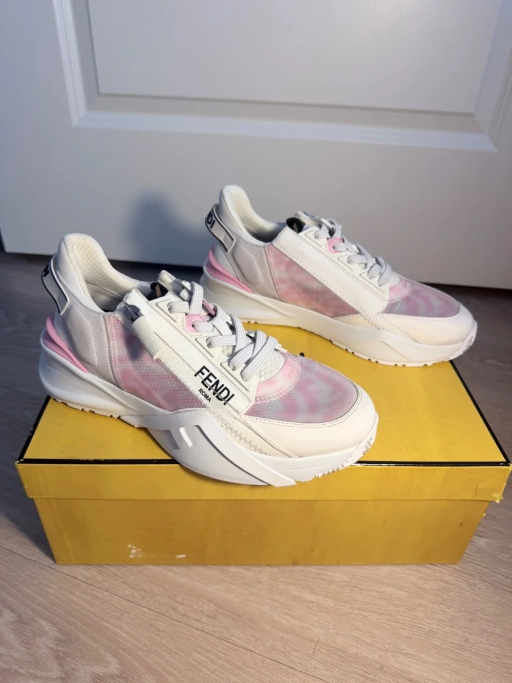Fendi women shoes (sized 37) PINK AND WHITE